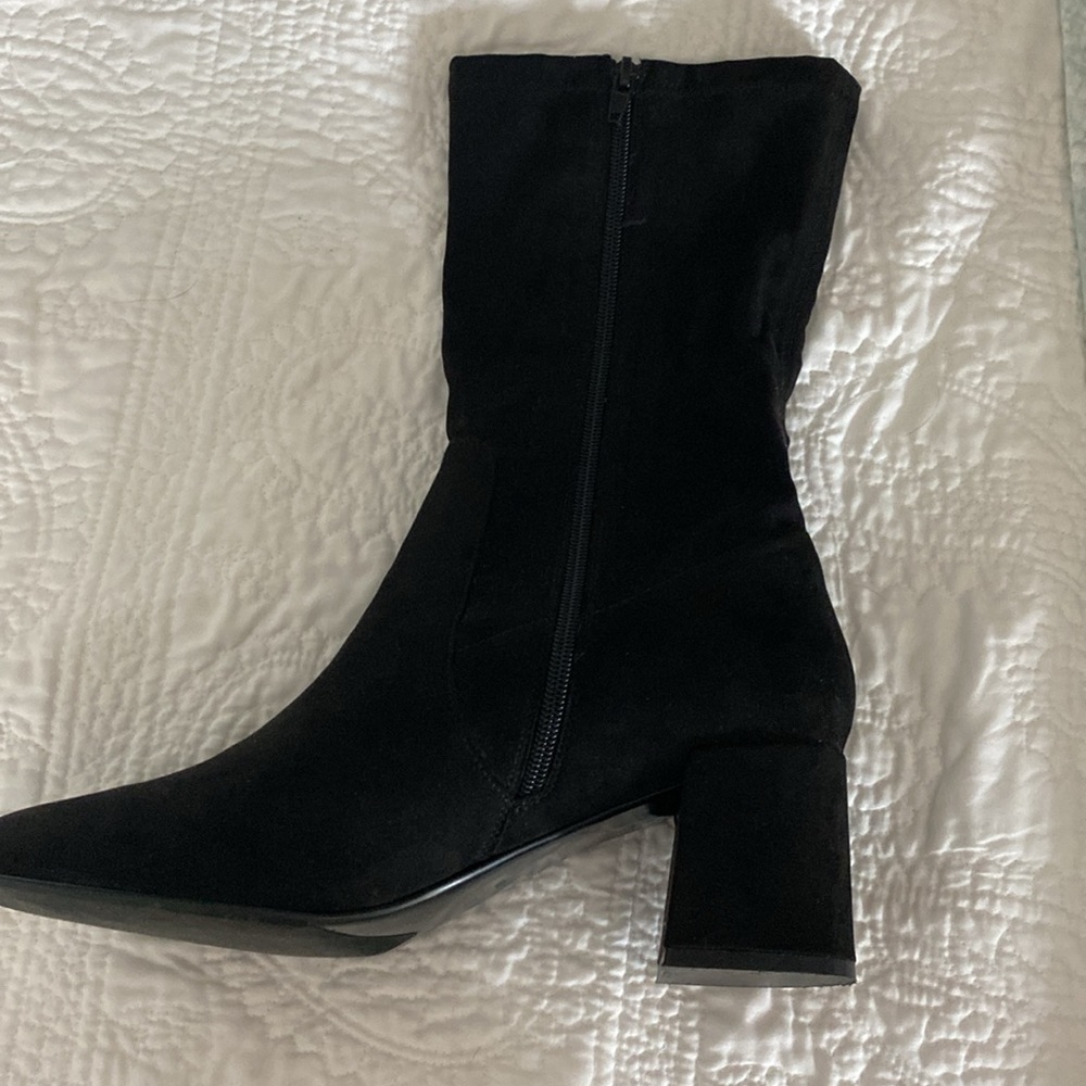 Vaneli Dark Suede Ankle Booties